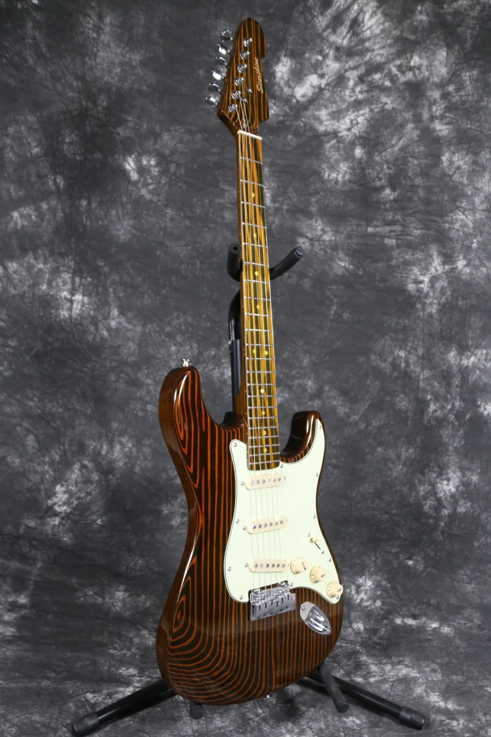 high quality Zebrawood body zebrawood neck sss pickups strat ST