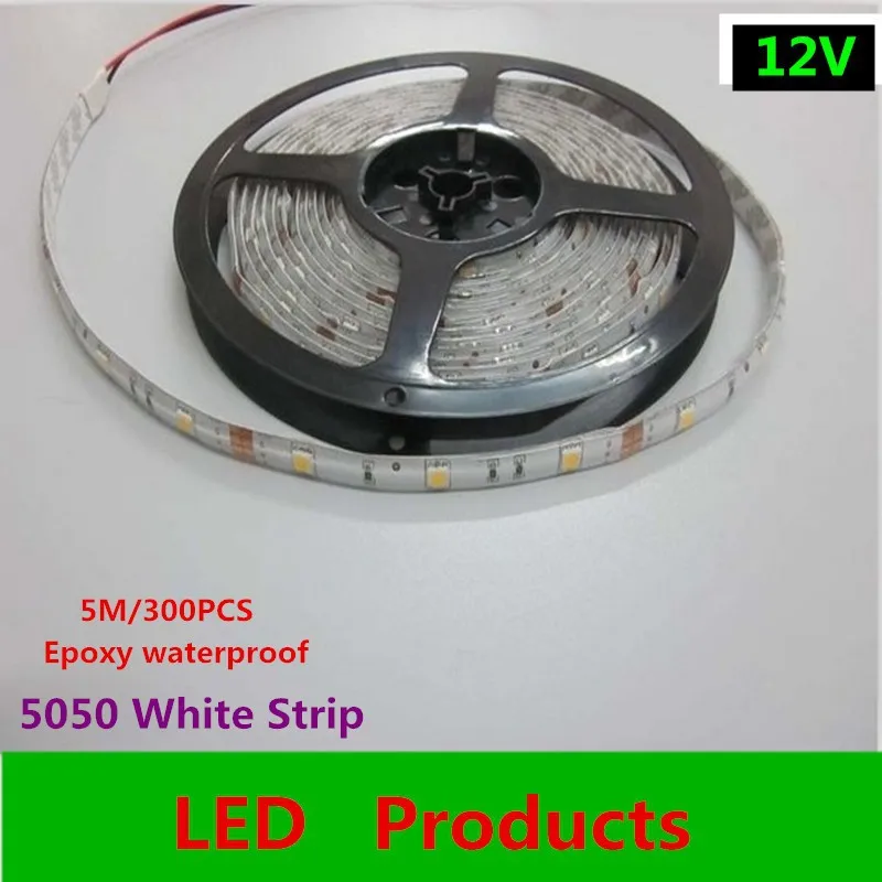 5 м/roll SMD5050 Светодиодные полосы света Водонепроницаемый IP65 60leds/M DC12V, RGB белый/теплый белый красные/синий/желтый, и т. д