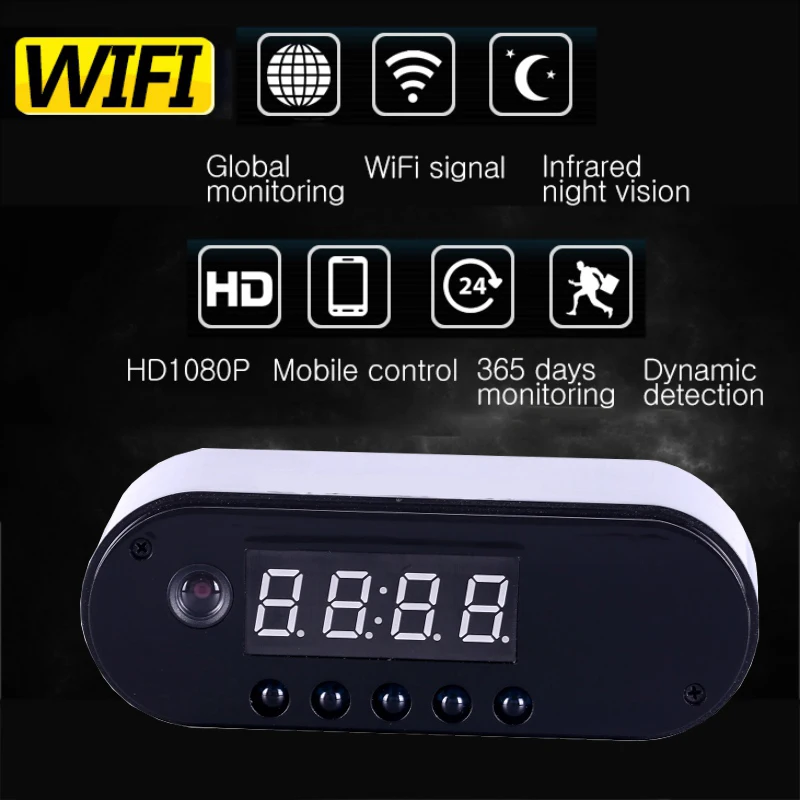 HD 1080 P H.264 Мини Камера Wi-Fi IP P2P часы движения Detectio ИК Ночное видение микрокамера
