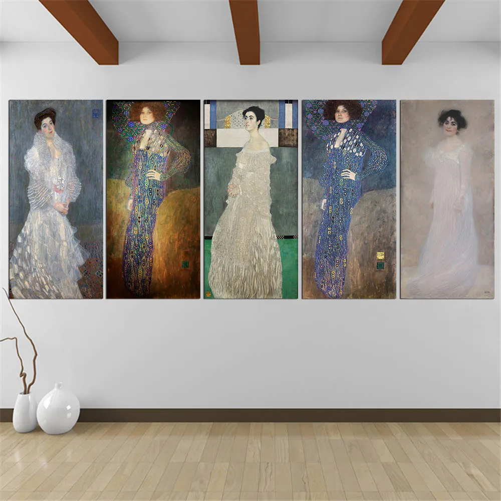 

DPARTISAN oil print canvas wall art decor pictures serena EmilieMargaret Stonborough Wittgenstein Portrait By Gustav klimt Art