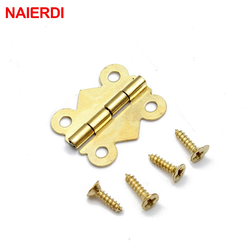 Goede 10 stks NAIERDI Mini Vlinder Scharnieren 20mm x 17mm Brons Kast Lade Sieraden Doos Versieren Scharnier Voor meubels Hardware