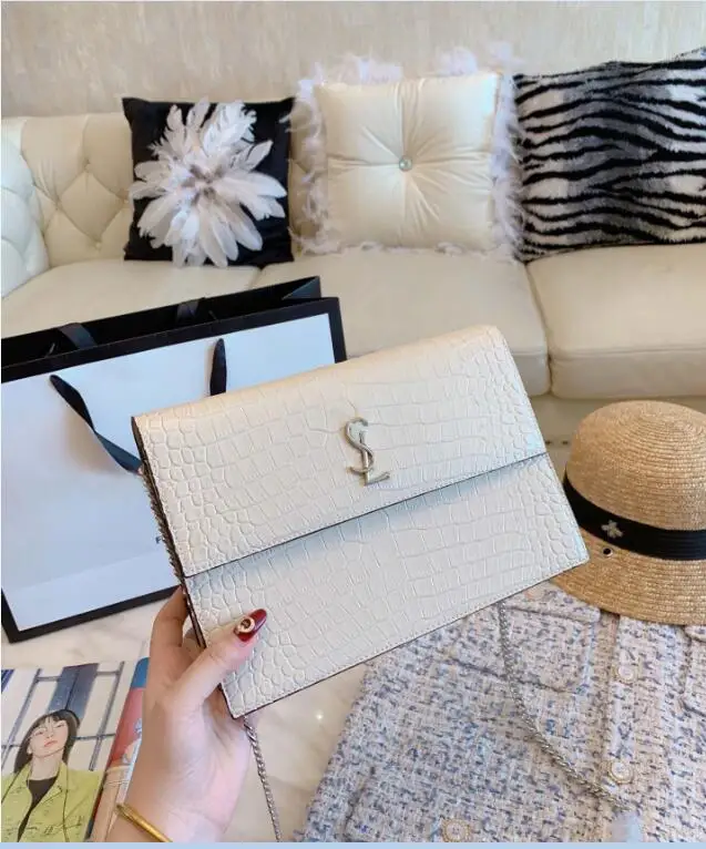 

Famous brand handbag 2019 new fashion luxury metal letter chain shoulder diagonal cross bag women's bag