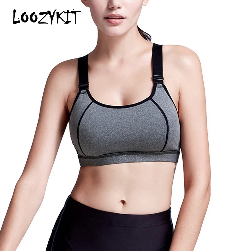 

Loozykit Summer Women Sports Bra Vest Wire Free Shockproof Thin Gathering Underwear Breathable Shaped Bra Female Fitness Tops