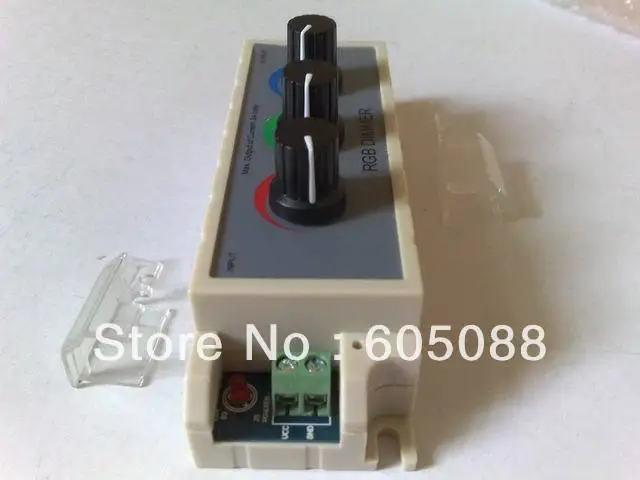 

DC12V-24V 108W/216W rgb led dimmer switch common anode 3 channels output knob tunable DIY controller 10pcs/lot DHL free shipping