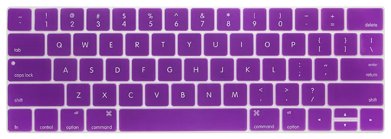 Клавиатура чехол для нового MacBook Pro с сенсорной панелью 1" или 15"(A1989 A1990& A1706 A1707) выпуск гладкий Чехол из силикона - Цвет: purple
