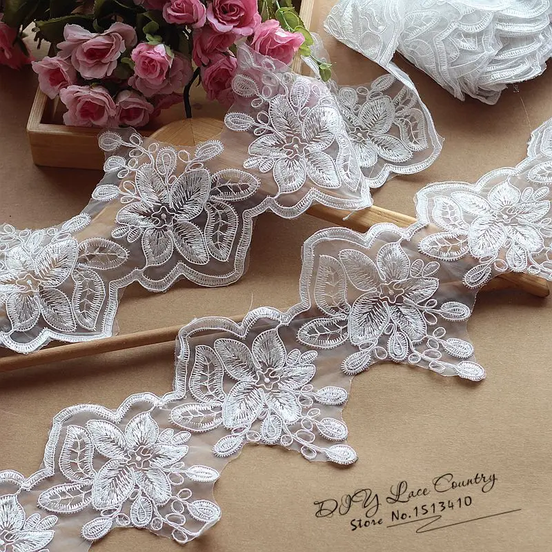 16cm width off white alencon lace trim, bridal lace trim wedding trim