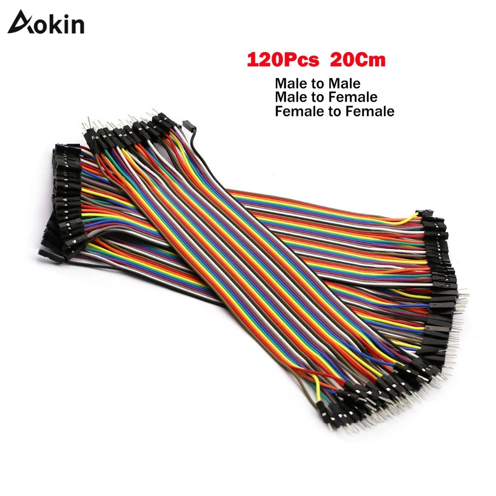 

Dupont Line 20cm Male to Male Female to Male and Female to Female Jumper Wire Dupont Cable 40Pcs For arduino DIY KIT