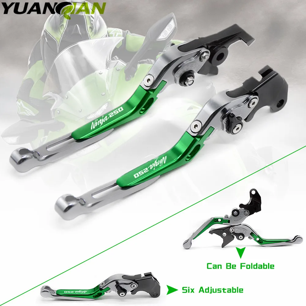 NINJA 250 logo CNC Motorcycle Brakes Clutch Levers For KAWASAKI NINJA