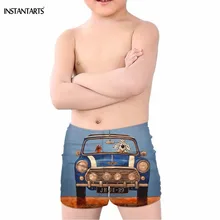 INSTANTARTS Забавные 3D собаки/щенка драйв автомобиля печати мальчиков летние купальники детские плавки детские пляжные купальники