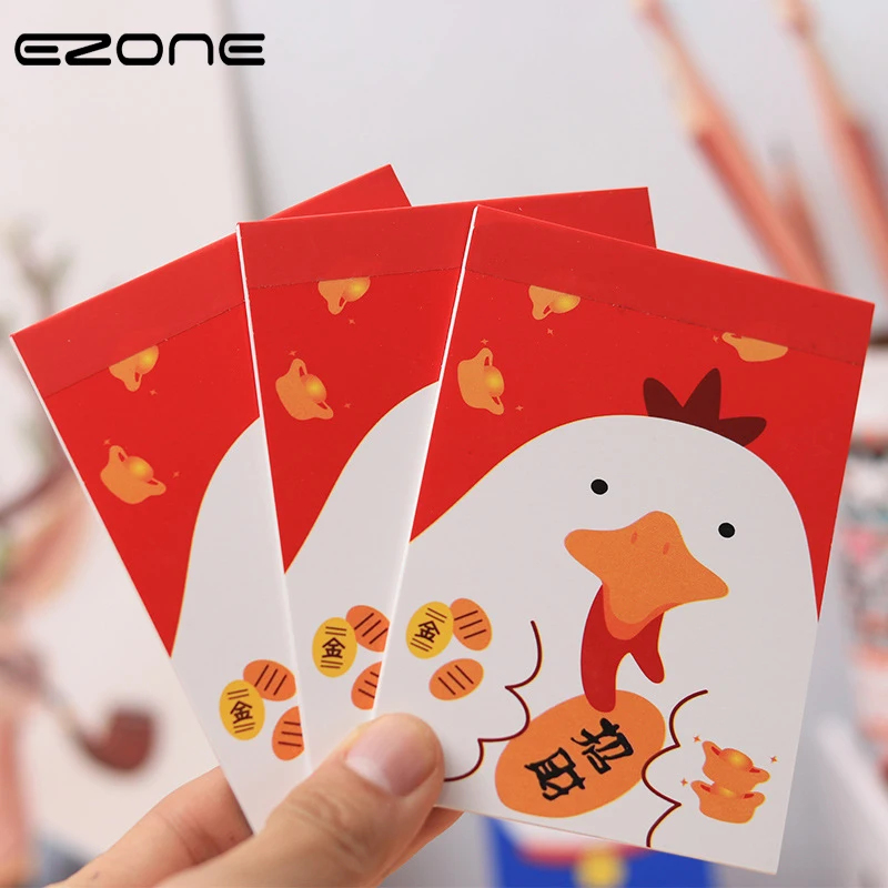 

EZONE 3PCS Mini Memo Pad Printed Kawaii Lucky Cat/Chicken/Bear Notebook Portable Pocket Notepad Blank Pages Students Stationery