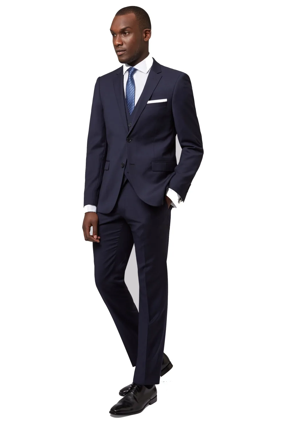 New arriving custom made slim fit midnight blue with 2 button notch