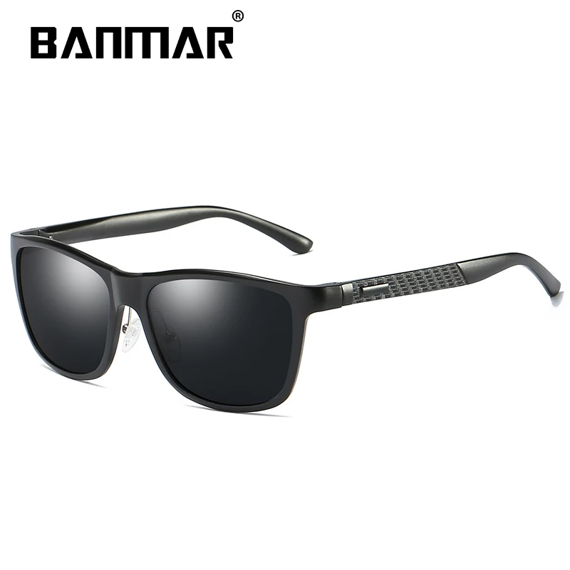BANMAR Брендовые мужские алюминиевые солнцезащитные очки поляризованные UV400 зеркальные Мужские Солнцезащитные очки женские для мужчин Oculos De Sol очки аксессуары - Цвет линз: BLACK GRAY