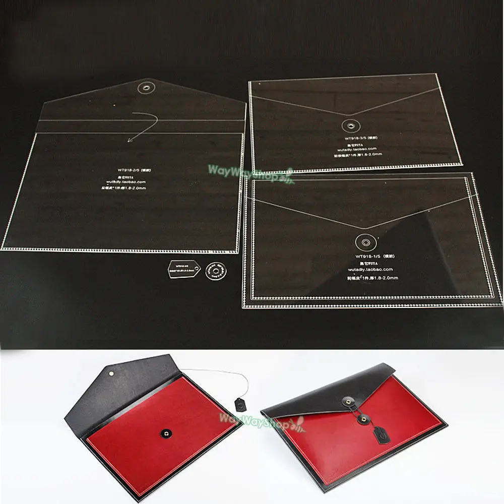 13" Envelope Laptop Sleeve Acrylic 918 Templates Leather DIY Pattern
