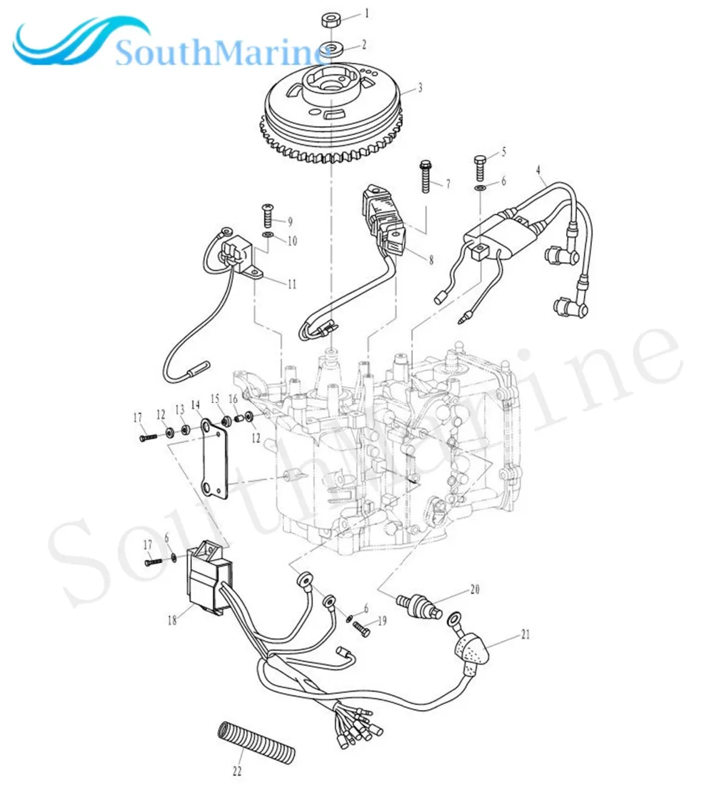 Bobina de Ignição para Tohatsu Nissan Motor Externo Mfs9.8 Nsf8 Nsf9.8 4 Tempos om Mfs8 8 Motor do barco