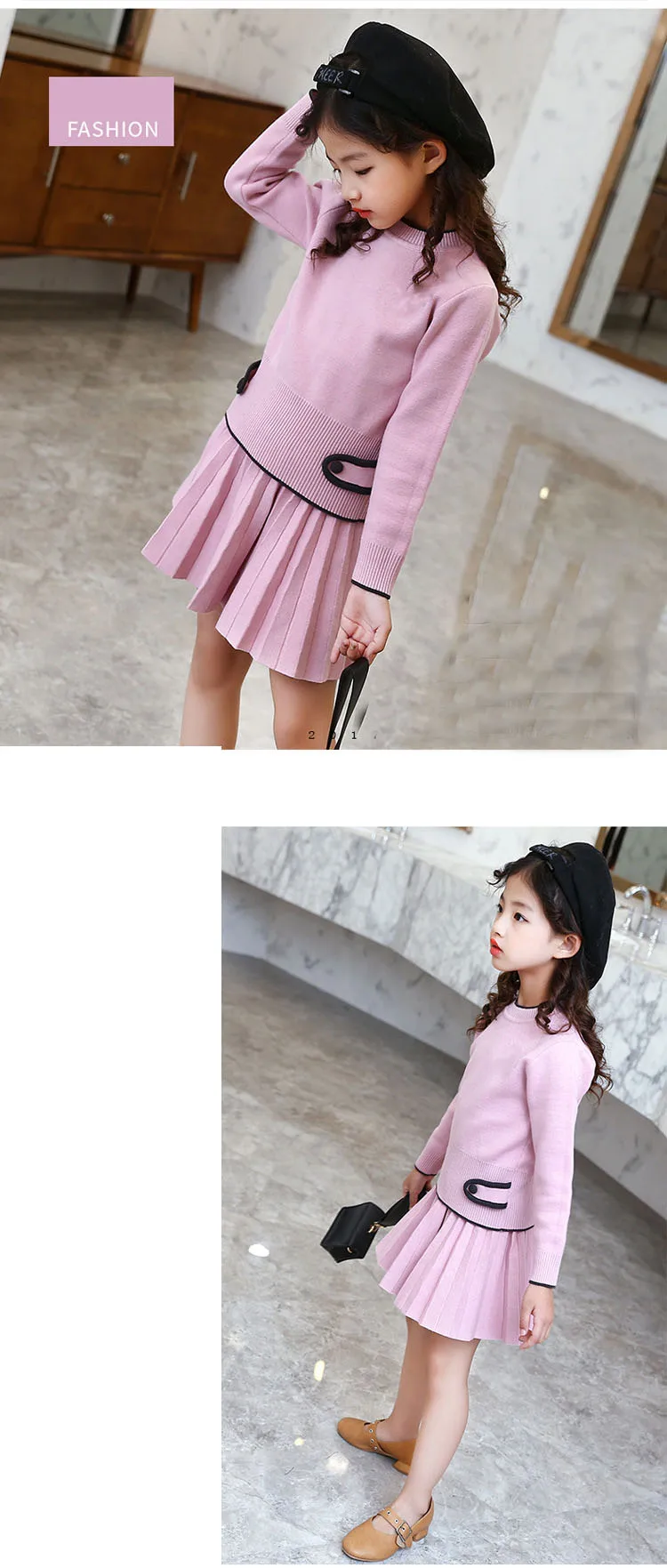 knitting big girl long sleeve set knitted kid girls set 2017 pink blue knit sweaters tops pleated skits children clothing suits  5 6 7 8 9 10 11 12 13 14 15 years little teenage girls  clothing set for girls girls winter set girl clothing se (10)