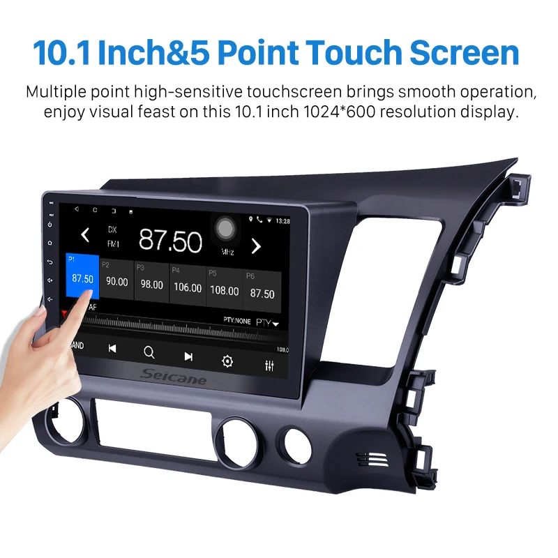 Top Seicane 10.1 inch Android 8.1 Touchscreen 2 din Car Radio Bluetooth GPS Navigation for 2006-2011 HONDA CIVIC right  Hand driving 2