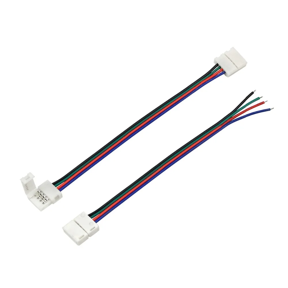 5Pcs/ Pack 10mm 4Pin LED Connector For 5050 RGB LED Strip Lights Tape