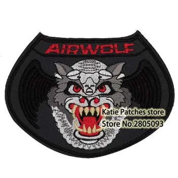 

TV Series Airwolf Badge Embroidered Iron on Patch, Punk Biker Vest Fabric Chest Sticker, DIY Clothing Logo Badge Accessories