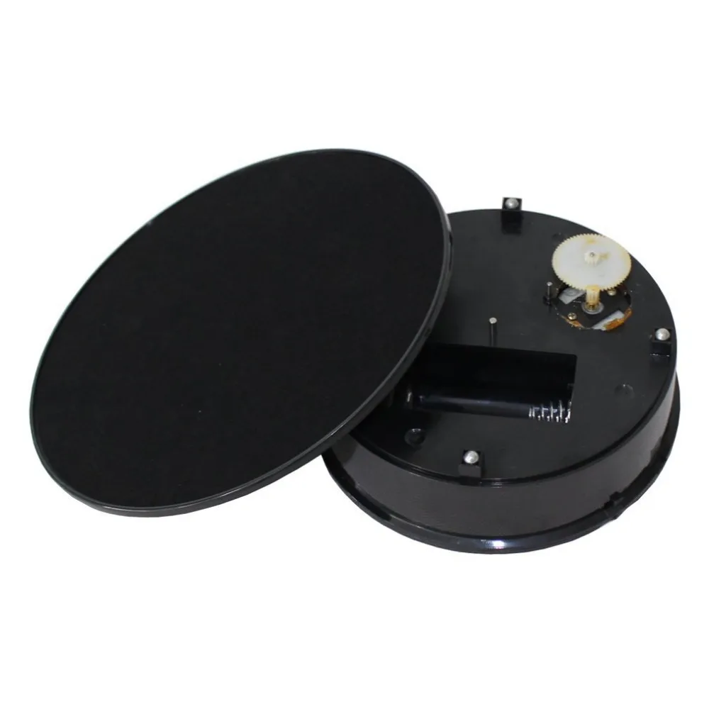 2 Sets 20cm Stylish Black Velvet Top Electric Motorized Rotary Rotating Display Turntable for display Jewelry Watch toy model