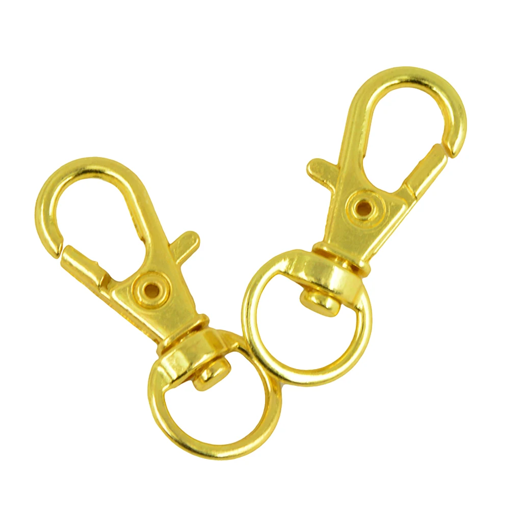 

10Pcs Alloy Metal Golden Swivel Trigger Snap Hooks Lobster Clasps Clips Keychain for Hanging Crafts Decorations Beading Projects
