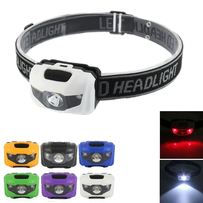 

Portable Mini 4 Modes Lightweight Headlight LED Camping Head lamp Head Flashlight Running Head light Camping Headlamp AAA Battey