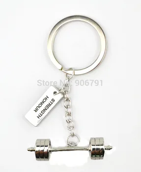 

Fitness Weightlifting Gym key chain, 20pcs a lot Dumbbell barbell weight and strength honour charm key chains