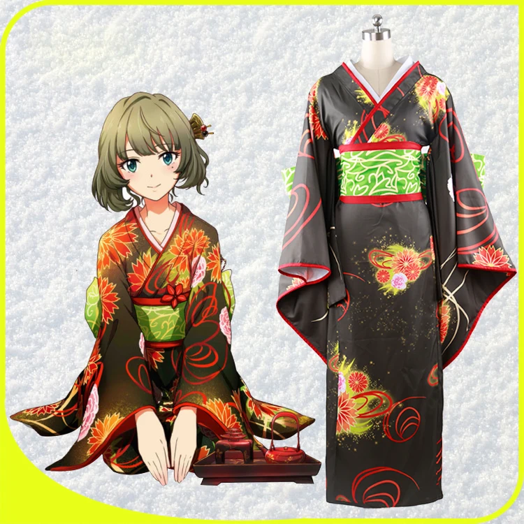 

THE IDOLM@STER Takagaki Kaede Kimono Uniforms Cosplay Costume Free Shipping