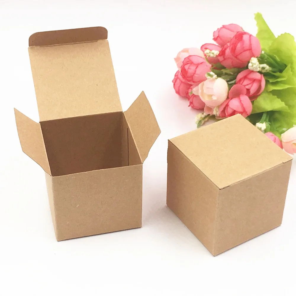 50 шт./лот, коричневый картон крафт-бумага, квадратная бумажная коробка, маленькая белая картонная бумажная упаковочная коробка, Подарочная Коробка для мыла