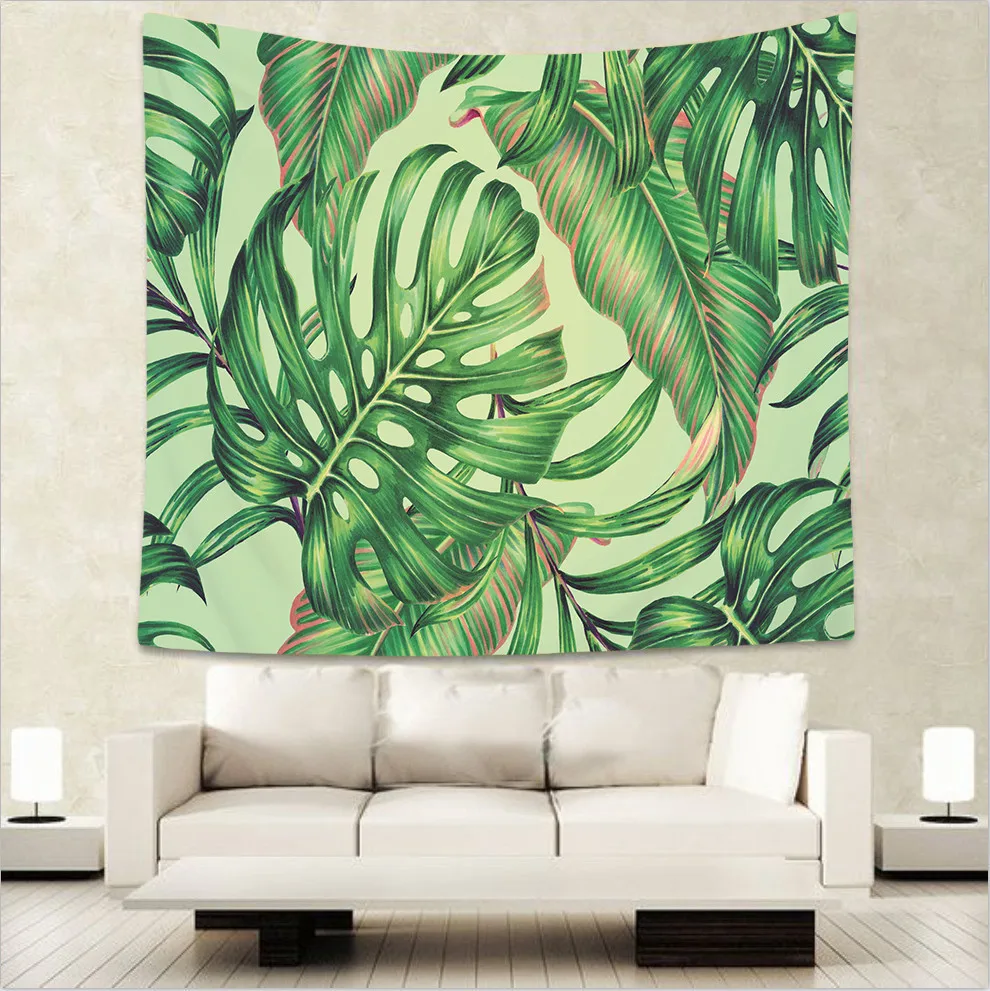 

Monstera Tapestry Wall Fabric Mexican Decor Tropical Leaves Bedspread Beach Mat GT9