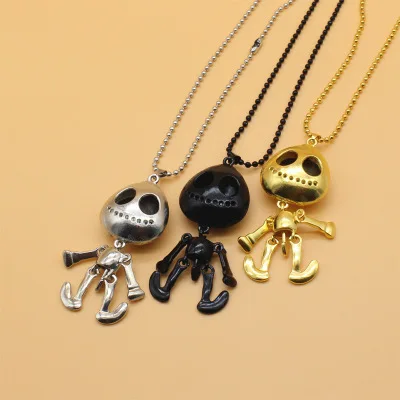

UFO Big Eyes Extraterrestrial Skull Necklace Necklace with a Long Style Sweater Chain