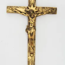 Hankroi 9 дюймов смолы Иисуса Христа на INRI Крест Распятие стены античная отделка золото Silve дома Часовня Украшение отправка