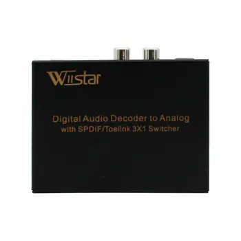 

Wiistar Digital Audio Decoder to Analog With SPDIF/Toslink 3X1 Switcher Support real 5.1 audio decoder, optical fiber input