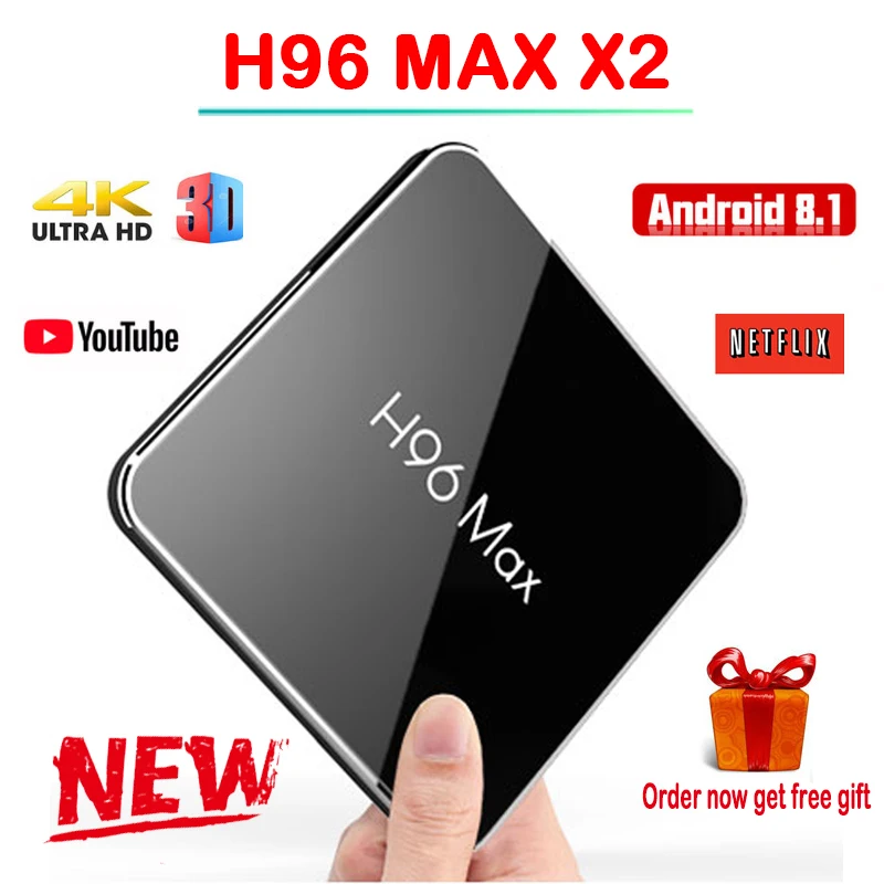 

H96 max X2 Android 8.1 OS TV BOX Amlogic S905X2 Quad Core 2g RAM 16g RAM 2.4G / 5.8G WIFI 2.65Hz BT4.0 H96 MAX Smart Set Top Box