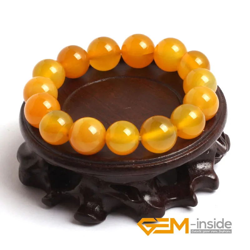 

Natural Yellow Carnelian Bracelet : 6mm To 14mm Natural Stone Bracelet Energy Bracelets For Women For Gift Free Shipping