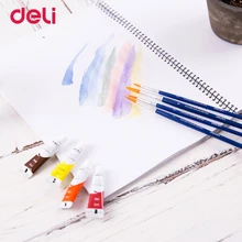 Deli 4 шт. Круглые нейлоновые акварельные Щетки Набор для рисования школьников художников поставка Кисть ручка для акриловые краски