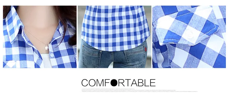 Blusa xadrez de flanela feminina, camisa casual