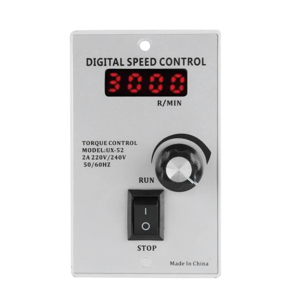 

AC 220V 50Hz 15-400W Deceleration motor Digital display Adjustable Stepless Motor Speed Controller 0-1450rpm