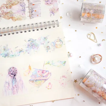 

1pcs\DIY creative fun retro cute personality PET tape album diary calendar scrapbook student stationery office supplies tape