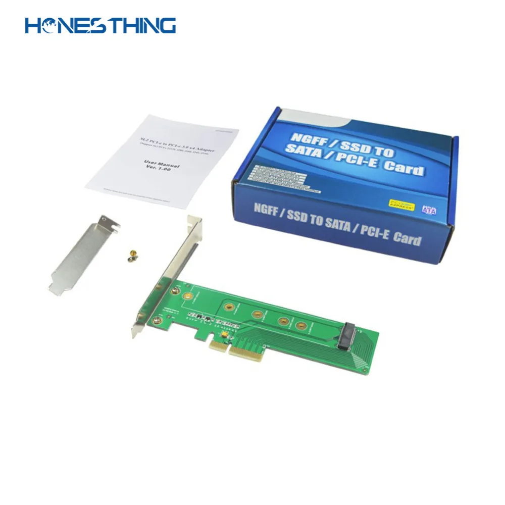HonesThing Dual Voltage Power Supply M.2 NGFF M Key NVMe to PCI-express 3.0 x4 Adapter Card for 22110 2280 2260 2242 2230 SSD 6