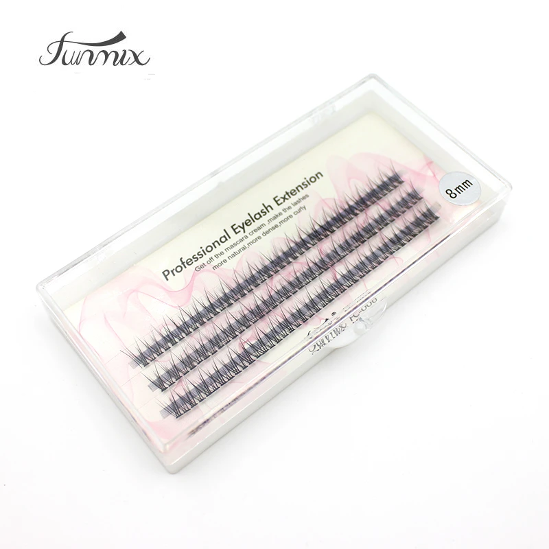 

2018 NEW FUNMIX silk eyelashes extension Fashion dovetail fly eyelash Black Individual False Eyelashes 3d 6d