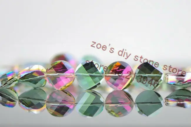 38Pcs Pack 14MM Twisted Round Flat Shape Glass font b Crystal b font Lampwork Loose Bead