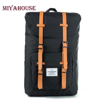 

Miyahouse European American Style Backpacks Black Unisex Backpack Men Canvas Backpack Women School Backpacks Laptop Travel Bag