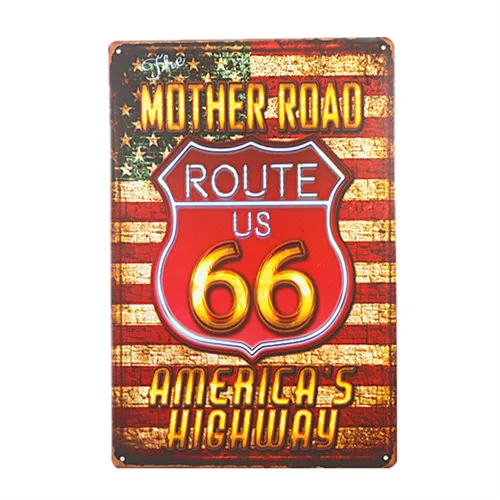 Dl-the Mother Road-ROUTE 66 Ретро Живопись ностальгические сувенирные металлические изделия украшение дома - Цвет: Фиолетовый