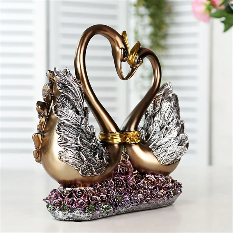  Modern Lovers Swan Ornament Home Decor Living Room Bedroom Desk Decor Valentines Gift Modern Home D - 32979304555