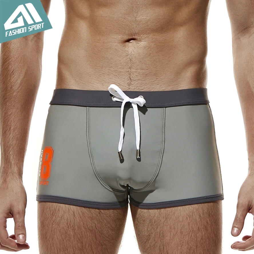 New Seobean Summer Men's Swimwear Sport Swimming Shorts Low Rise Men Swimsuit Men Swim Shorts Surfing Beachwear AM6009