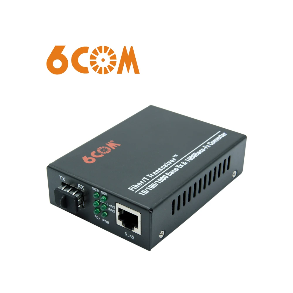 Медиаконвертер 6COM Gigabit Ethernet, 10/100/1000Base-TX в 1000Base-FX SFP слот, без трансивера