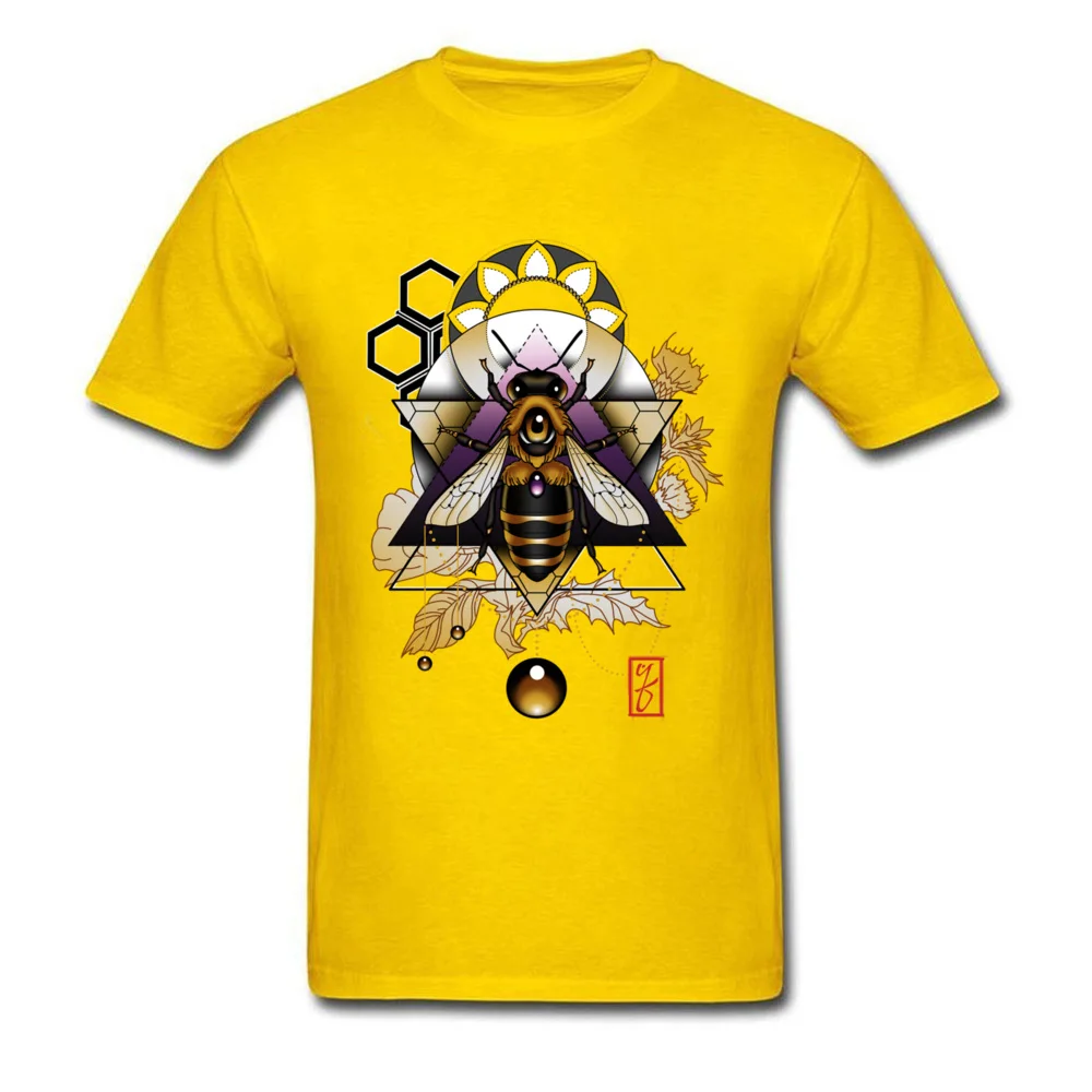 honey bee 8340 Men T Shirt Funny Normal Tops Tees Cotton Crewneck Short Sleeve Funny Tee Shirts Fall Wholesale honey bee 8340 yellow