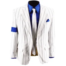 Retro MJ Michael Jackson Smooth Criminal Vocal Concert History Stripe Outfit Suits 