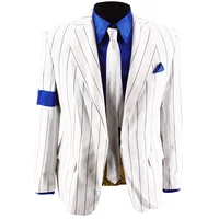 Retro Michael Smooth Criminal Vocal Concert History Stripe Outfit Suits for impersonator 1