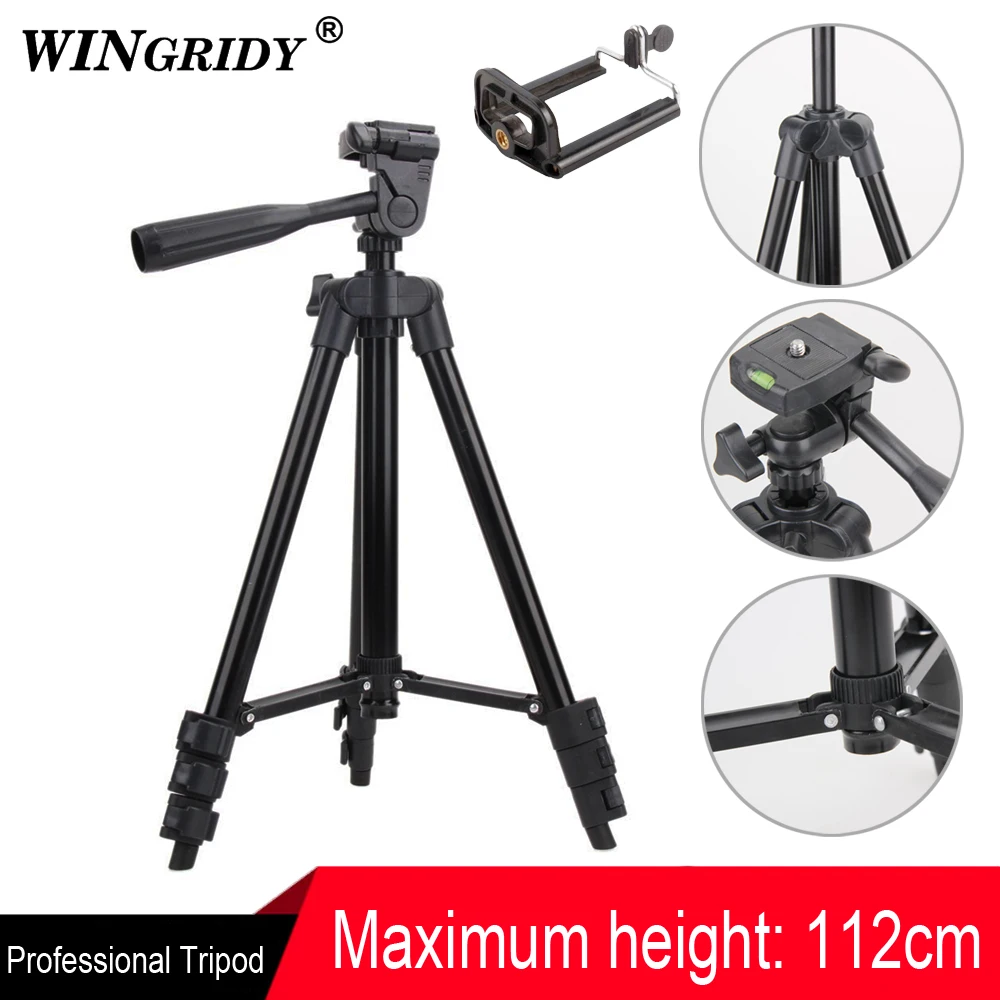 

WINGRIDY Tripod For Camera For Gopro Bracket Mobile Phone External Photograph Portable Video Professional Light Tripod Selfi